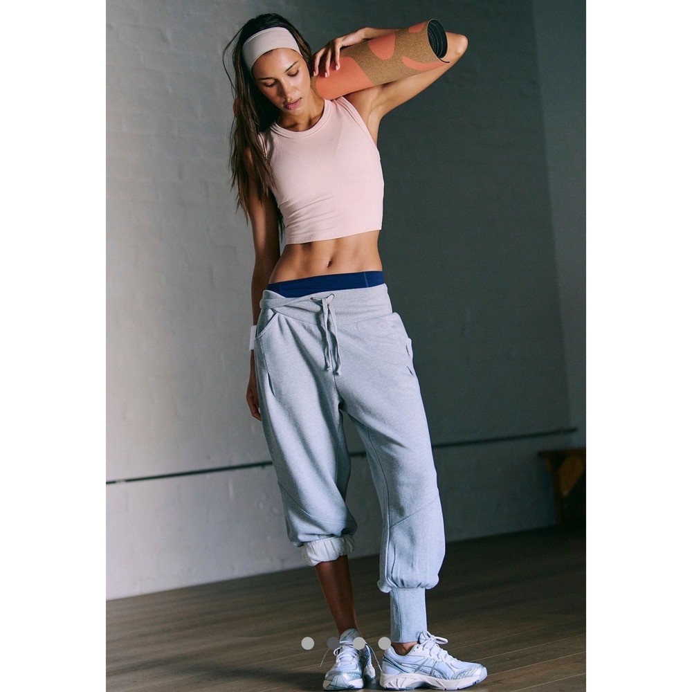 NWT FREE PEOPLE | FP Movement Day Off Pants Joggers Heather Grey Sz L